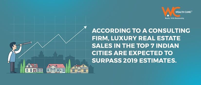According to a consulting firm, luxury real estate sales in the top 7 Indian cities are expected to surpass 2019 estimates.