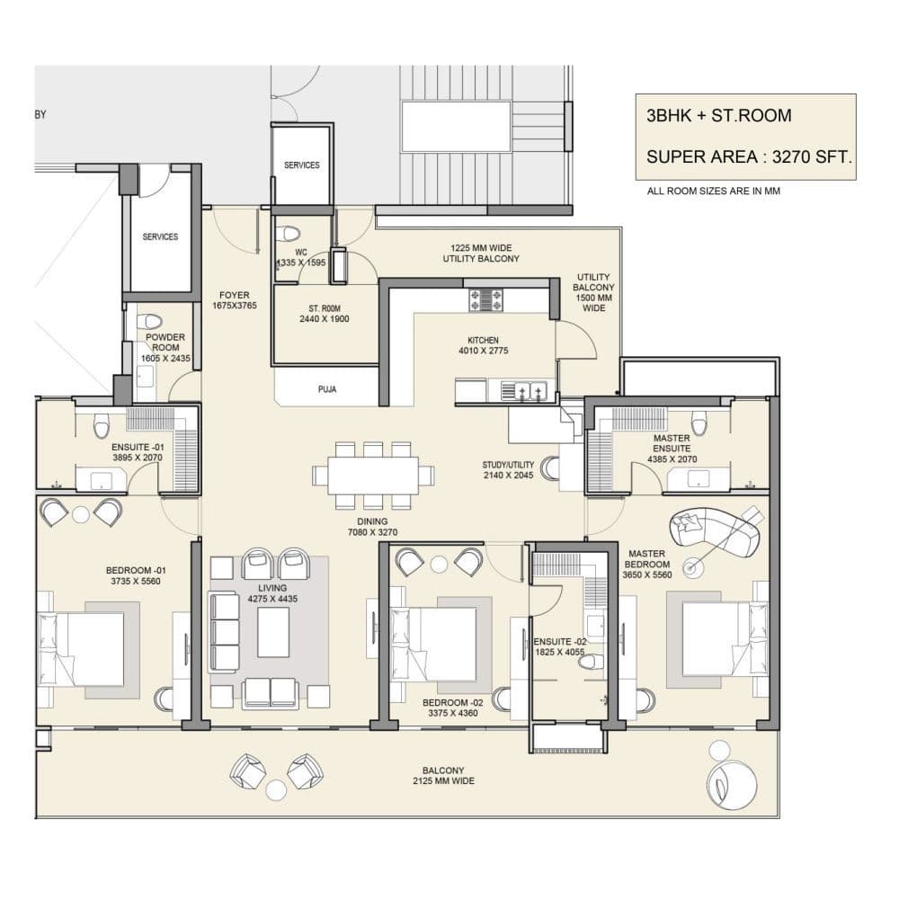 M3M The Cullinan floor plan 2