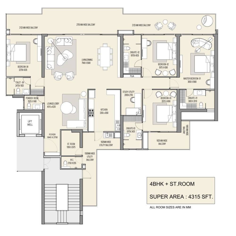 M3M The Cullinan floor plan 3