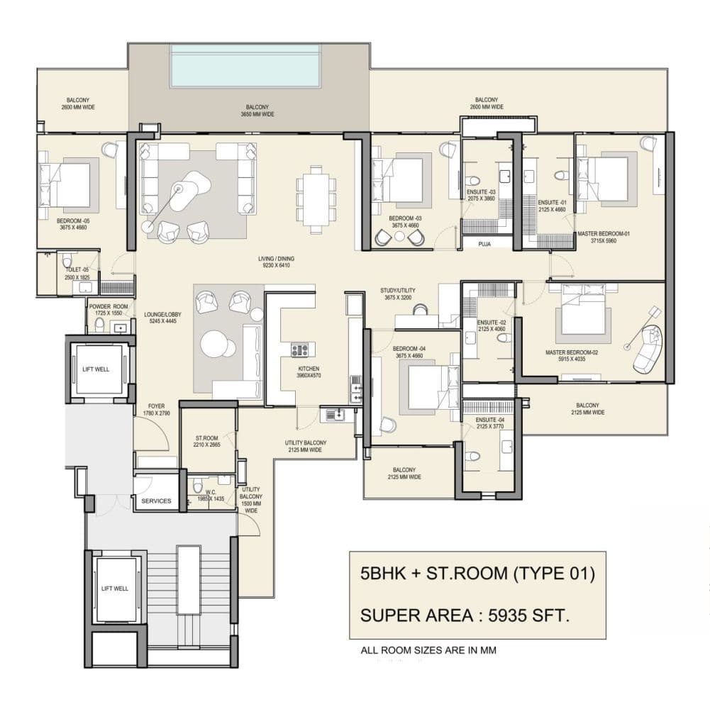 M3M The Cullinan floor plan 1