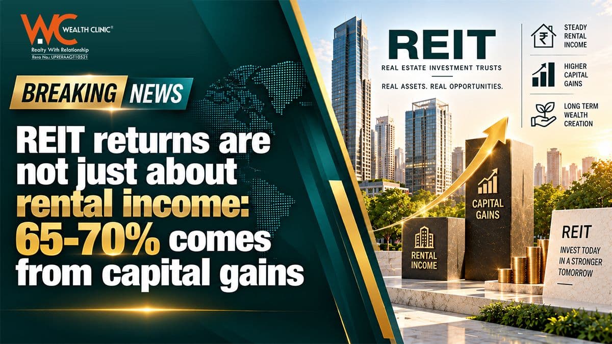 REIT returns are not just about rental income: 65 70% comes from capital gains