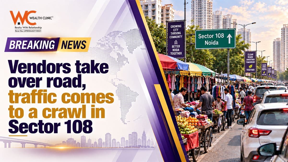 Vendors take over road, traffic comes to a crawl in Sector 108